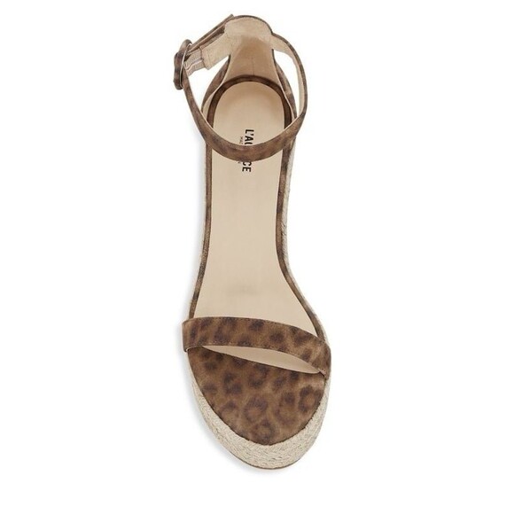 L’AGENCE New Elysee Suede Espadrille Wedge Sandals in Cheetah Size 9.5 (EU 40) - Picture 13 of 16